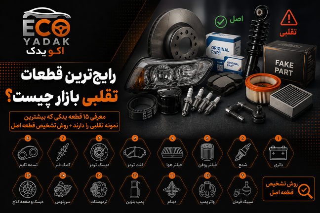 رایجترین قطعات تقلبی بازار چیست؟ معرفی ۱۵ قطعه یدکی که بیشترین نمونه تقلبی را دارند + روش تشخیص قطعه اصل